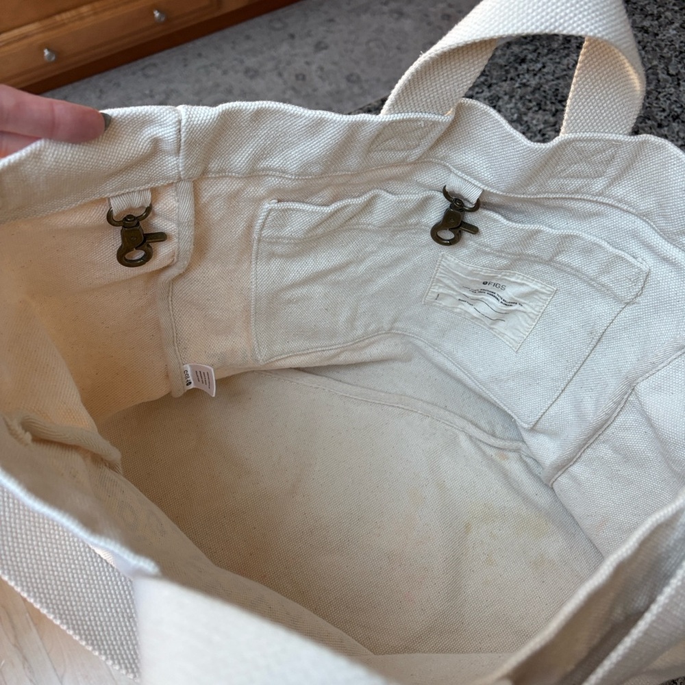 Figs Cream Canvas Tote with Black Text - Picture 10 of 10
